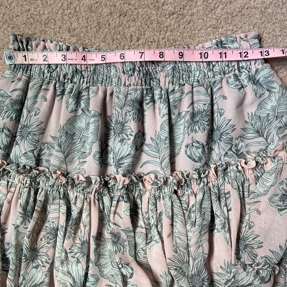 🎉HP🎉NWT MISA Los Angeles Floral Chiffon Marion Tiered Ruffle Mini Skirt Size S - Picture 4 of 9